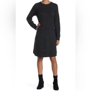 Soft Wool Sweater Dress - cozy, 100% Merino Wool, charcoal grey